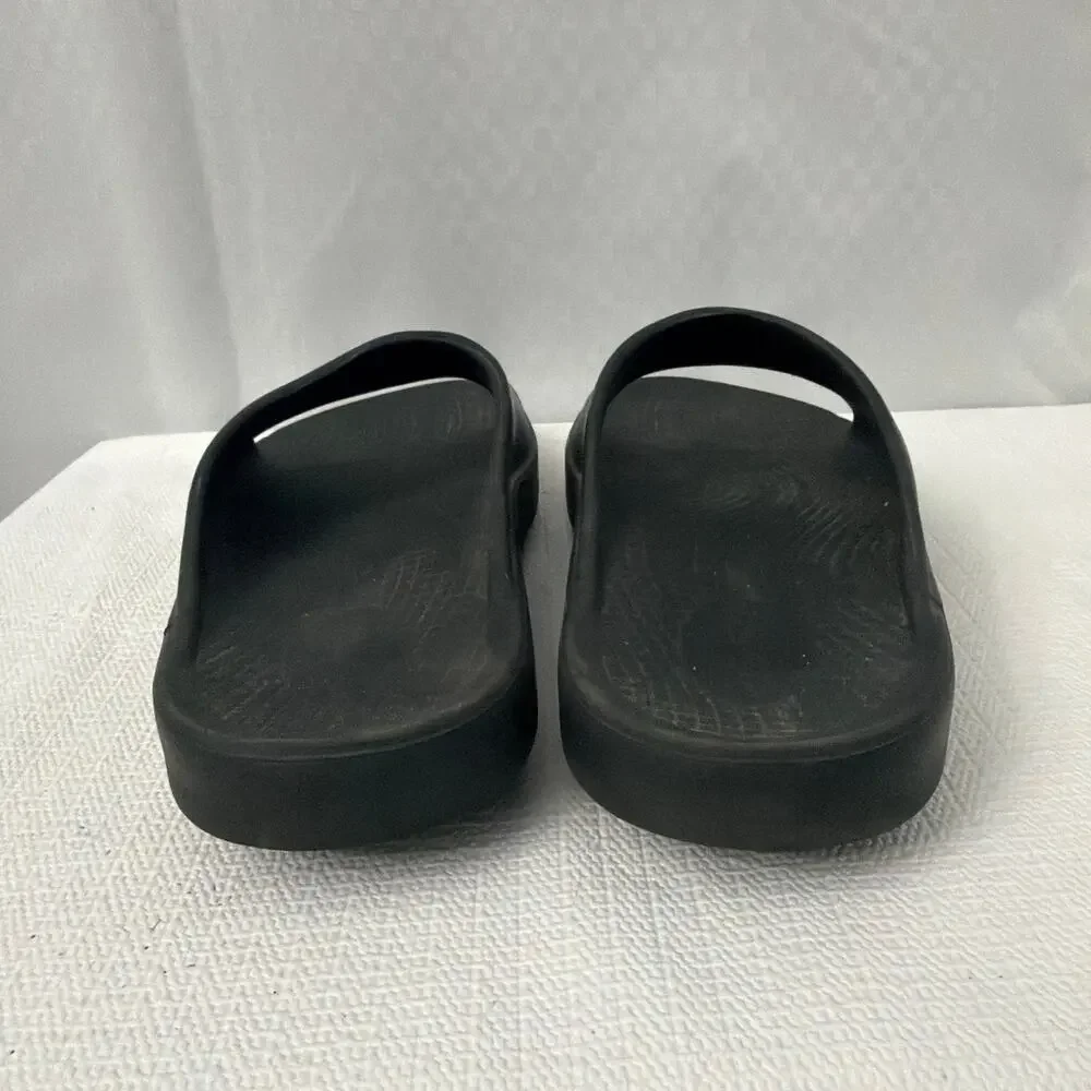 OOFOS OOahh Slides Mens Size 8 Black Recovery Slip On Sandals Comfort